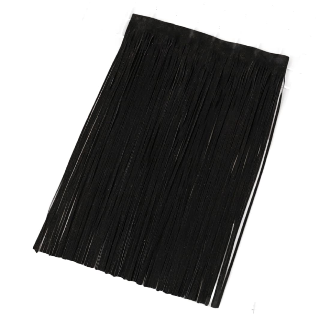 Yalulu 23.6 x 22 inch Double Side Suede Leather Fringe Trims Faux Leather Tassel Trims for Extender Garments Bags Sewing & Craft (Black)