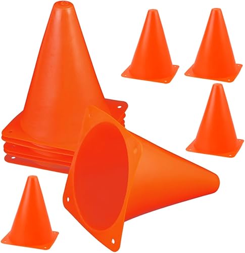 Marcadores de entrenamiento de patinaje sobre ruedas, 10 pequeños conos de fútbol de plástico resistente para ejercicios deportivos