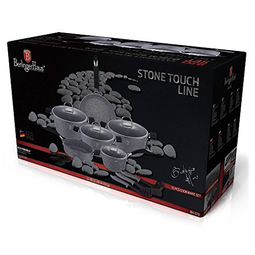 Batteria di pentole e padelle rivestite in pietra