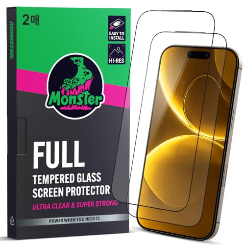 Amazon | 【40kg耐衝撃・秒で貼れる】MonsterGel 透明 ガラスフィルム
