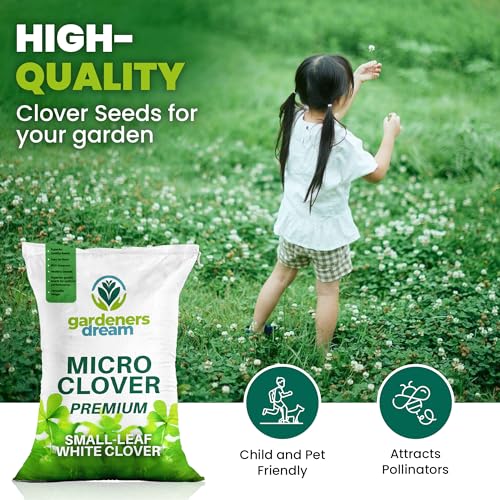 100g Premium White Clover Grass Seed for Eco-Friendly Lawns - Drought Resistant, Nitrogen Fixing Garden Ground Cover - for Low Maintenance, Bee Friendly Gardens and Organic Farming (Covers 3.5m²)