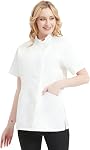 TOPTIE Women's Chef Coat Short Sleeve Chef Jacket