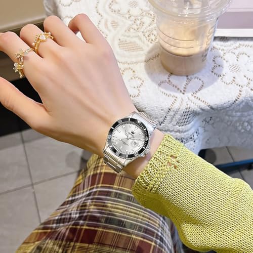 Image of OLEVS Watch Women Silver Watches for Women Luxury for Small Wrists Dress Stainless Steel Women's Wrist Watches Easy to Read Reloj para Mujer Black /Blue /Gold /Green /Pink /Purple