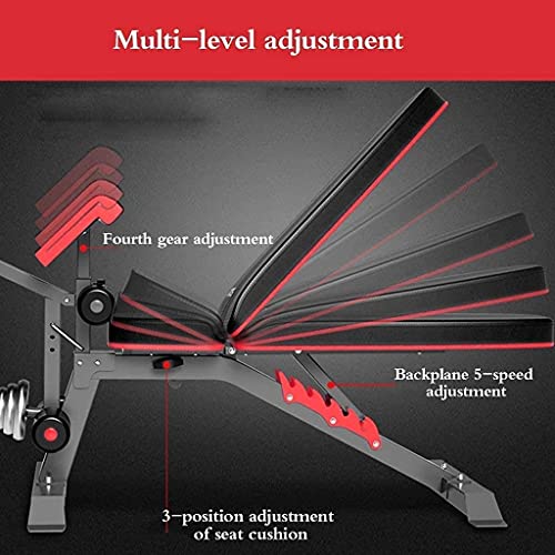 Adjustable Weight Load Training Fitness Gym Bench Weight Lifting Bed Multifunction Bench Press Weight Lifting Bench Home Indoor Fitness Equipment Gym Dumbbell Bench SUBINE Board See Load - Image 6