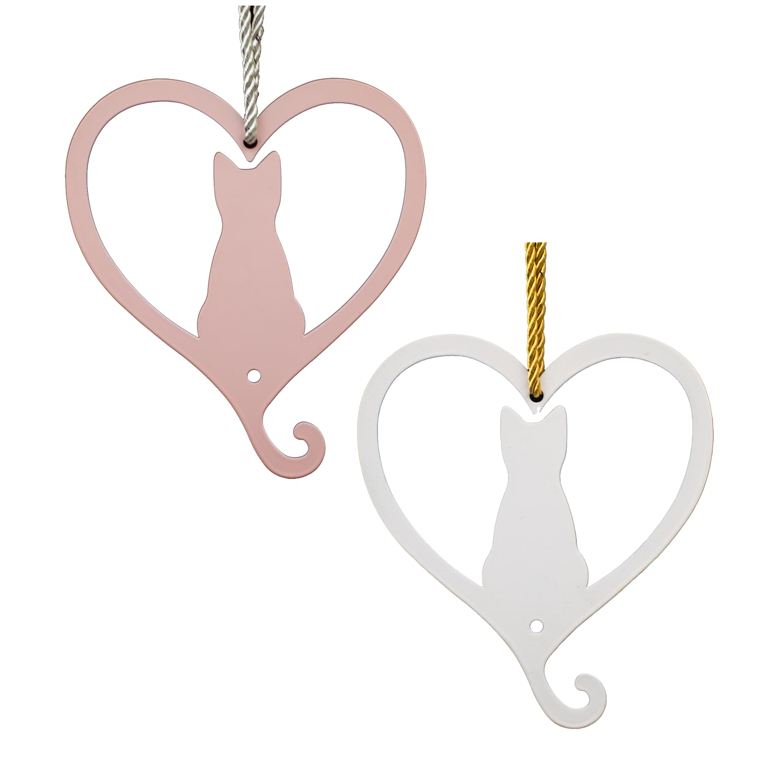 HORTICANCat Love Shape Garden Decoration Tin Decoration Outdoor