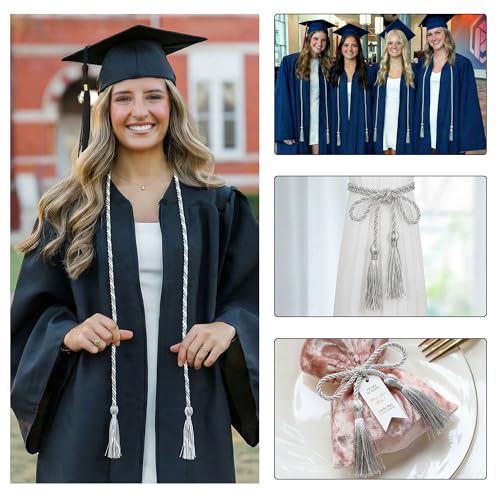 Image of GraduationMall Graduation Honor Cord 68 inch SilverWhite