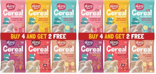 Image of Slurrp Farm No Added Sugar, No Salt Multigrain Cereals Trial Pack Combo | Goodness of Millets - Ragi, Jowar, Oats | Healthy Food for Kids | Real Fruits, 300g (50g*6) (Pack of 2)
