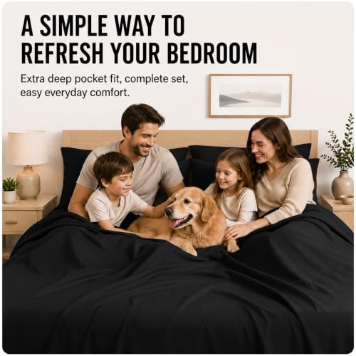 Image of CozyLux 4-Piece Twin Sheets Set, Fits 18-21 Inch Mattresses, Oeko-TEX