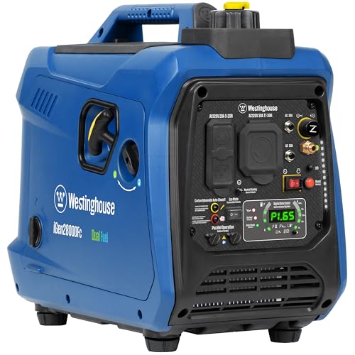 Westinghouse 2800 Peak Watt Super Quiet & Lightweight Dual Fuel Portable Inverter Generator, Gas & Propane Powered, CO Sensor, Parallel Capable, Long Run Time