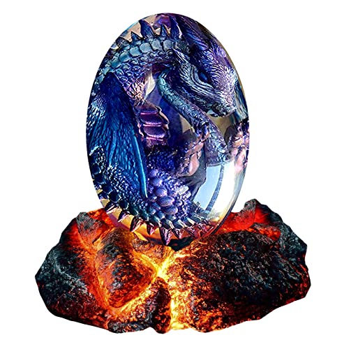 ACOCOFE Dragons Egg, Lava Dragon Egg with Luminous Base, Handmade