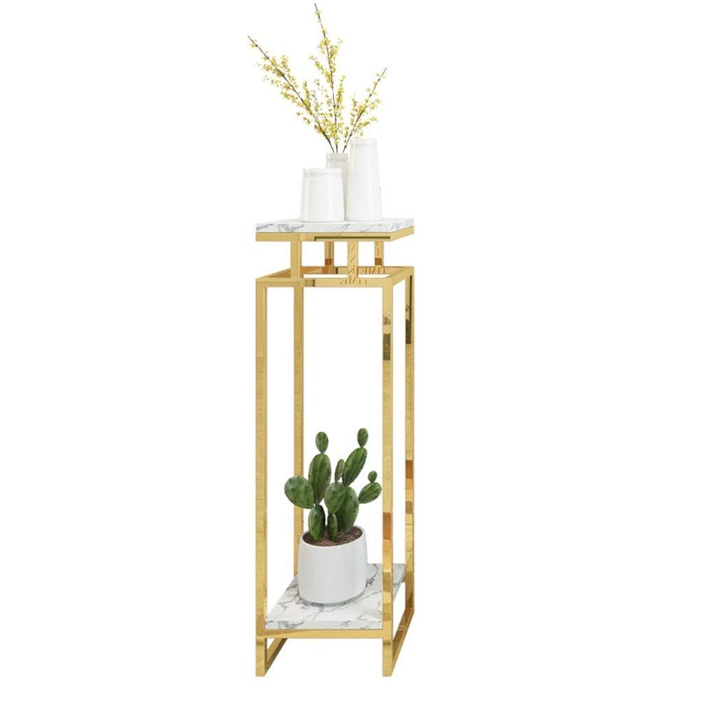 Portafiori Portavasi in Ferro Battuto con Balcone in Marmo Portavasi per Interni in Oro Stile Nordico, 3 Dimensioni (Dimensioni : 80cm)(Dimensioni : 100cm)