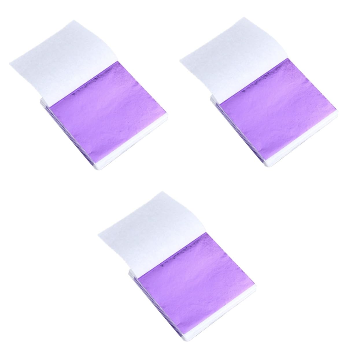 BELLIFFY 3sets Purple Gilding Foil Sheets Art Foil Paper Sheets for Decor Painting Crafts 50pcs*3