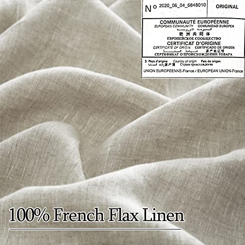 Phf 100% Linen Duvet Cover Set King, Washed Soft French Flax Linen Comforter Cover, Comfy Breathable Duvet Cover For Hot Sleepers, 1 Duvet Cover And 2 Pillowshams, 106"X 92", Linen #TOP3