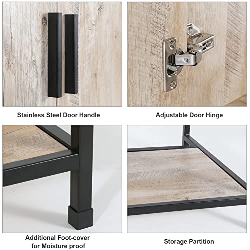 Eclife 24" Bathroom Vanity Combo Cabinet Modern Pedestal Cabinet Set Wooden Bathroom Cabinet With Bottom Shelf & Soft Closing Door (B16Ak) #TOP4