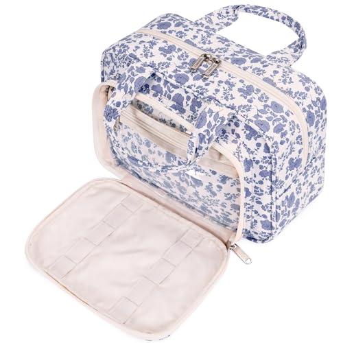 Narwey Neceser de tamaño completo grande, bolsa de lavado grande, bolsa de maquillaje, organizador de viaje, bolsa de cosméticos para mujeres