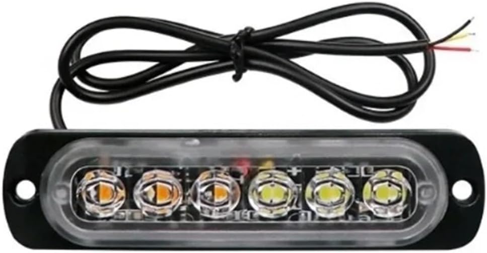 LED warning light 1PCS 12V-24V 6LED Strobe Light Truck Trailer LED Car Lights Emergency Warning Hazard Flash Stroboscopes(Always on red)