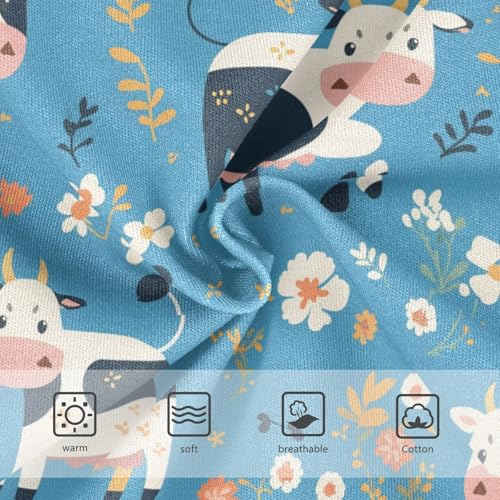 Wusikd Cartoon Cow Leaves Girls' Underwear Cotton Cute Girls Briefs Soft Toddler Underwear 2T3