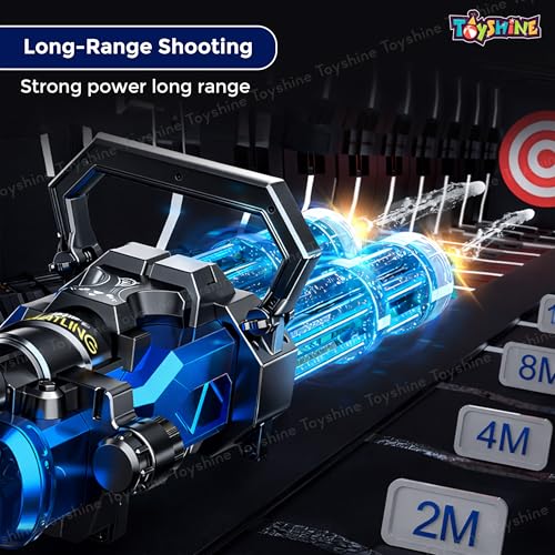 Image of Toyshine Double Barrel Electric Water Gun with LED Shooting Light | Rechargeable Battery | Large Capacity Backpack Tank | FunToy for Kids & Adults Holi Festive Outdoor Play - Multi