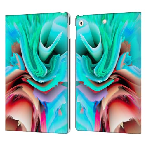 Étui portefeuille iPad 10.2 2019 2020 2021 Haroulita feuilles bleu vert