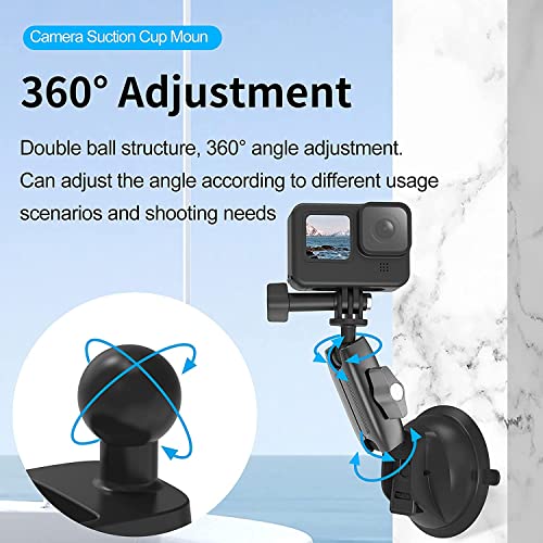 Image of TELESIN Aluminum Alloy Suction Cup Holder Compatible With Gopro, DJI, Insta360, And More Action Cams & Smartphoness