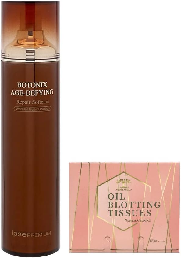 Botonix Natural Age Defying Moistfull Repairing Facial Toner - 200ml Bundled with 1 Pack Oil Absorbing Blotting Paper