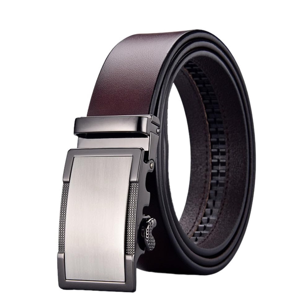 Men's Adjustable Leather Ratchet Belt - Fits Up to 43