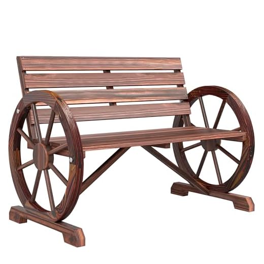 Best garden bench design Outsunny Rustic Wagon Wheel Bench