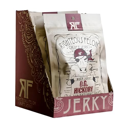 Righteous Felon Craft Beef Jerky (OG Hickory, Pack of 8)