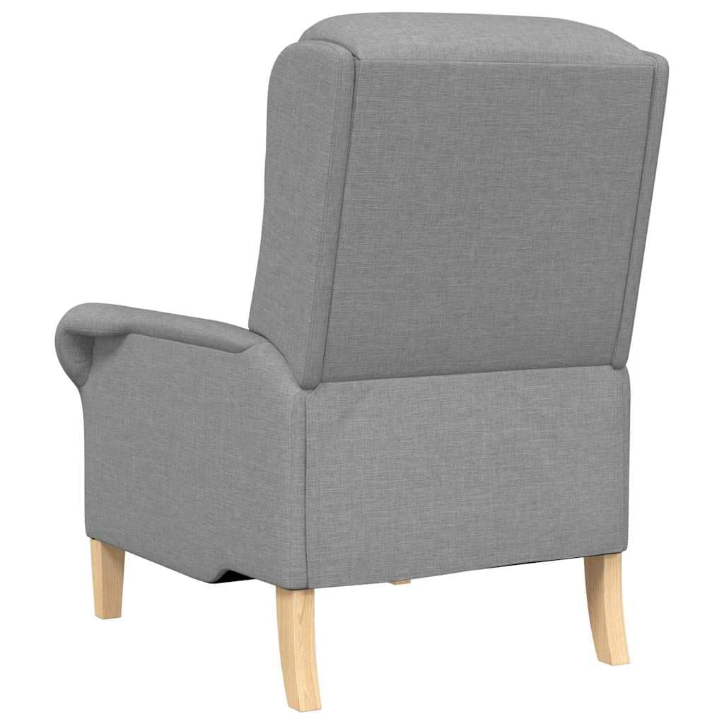 Poltrona Grigio Chiaro Tessuto Moderno Con Telaio Legno Ingegneria E