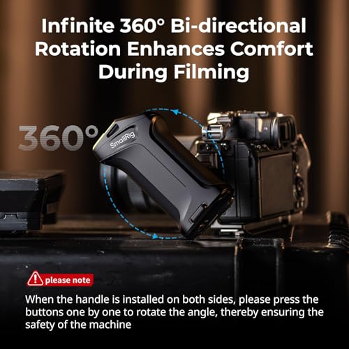 Image of SmallRig Rotating Side Handle with Trigger REC for Sony Selected Mirrorless Cameras, for Sony Alpha 7 IV /Alpha 7R V / A7 III / FX3 / Alpha 9, Compatible with F550 /570 Battery, Shutter Control