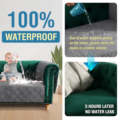 HVERSAILTEX-100-Waterproof-Chair-Covers-for-Living-Room-Armchair-Modern-Couch-Cover-with-Extra-Long-Armrest-Cover-Furniture-Protector-Cover-for-Pets-Kids-Children-Dog-CatChair-GreyBeige HVERSAILTEX 100 Waterproof Chair Covers for Living Room Armchair Modern Couch Cover with Extra Long Armrest Cover Furniture Protector Cover for Pets Kids Children Dog CatChair GreyBeige