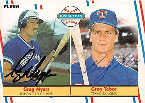 Greg Myers Greg Tabor autographed baseball card 1988 Fleer #644