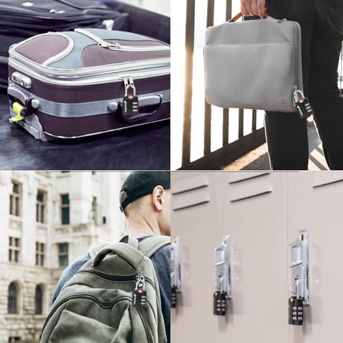 Image of Fosmon TSA Approved Luggage Locks, 3 Digit Combination Padlock, 2 Pack | Open Alert Indicator, Durable Alloy Body, Backpack Zipper Anti Theft, Gym Locker Gun Case, Camping Tent Security