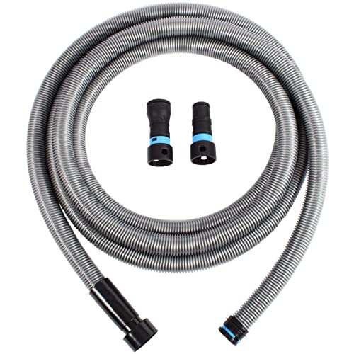 Cen-Tec Systems Quick Click Hose for Home and Shop Vacuums with Two Piece Power Tool Adaptor Set for Dust Extraction (5m)