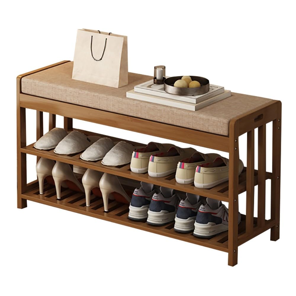 Banc à chaussures Slish 50-90 cm extensible avec support et étagère nizer pour couloir