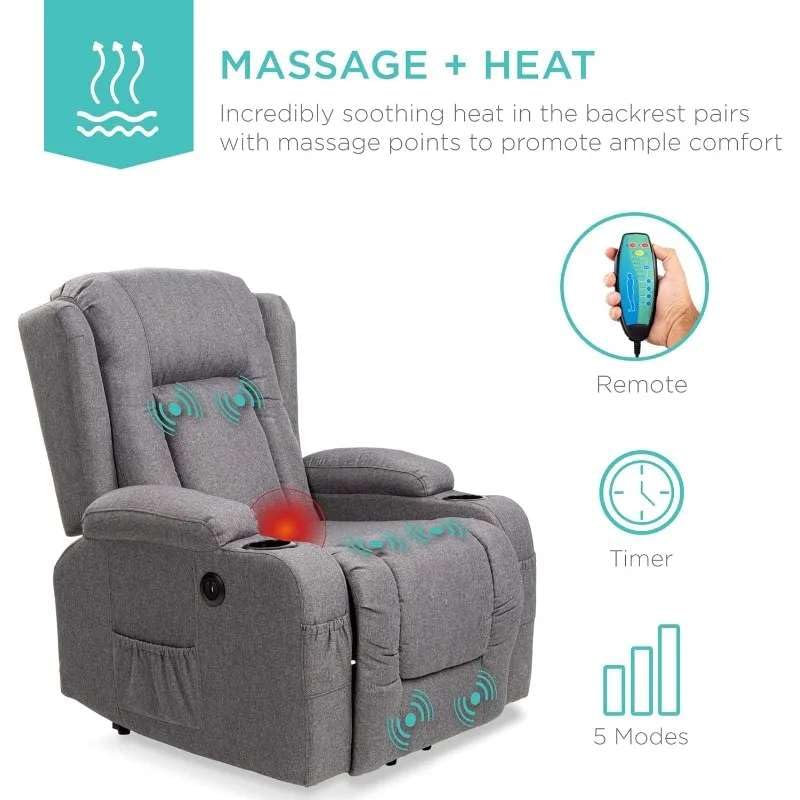 Power Lift Recliner Chair with Massage: 3-position adjustable comfort for back and legs, USB charging facility Power Lift Recliner Chair with Massage: 3-position adjustable comfort for back and legs, USB charging facility