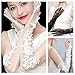 Tsophreniq 2pack Elegant Fingerless Lace Gloves Long Oversleeves Fashionable Sleeves for Weddings Dance Parties