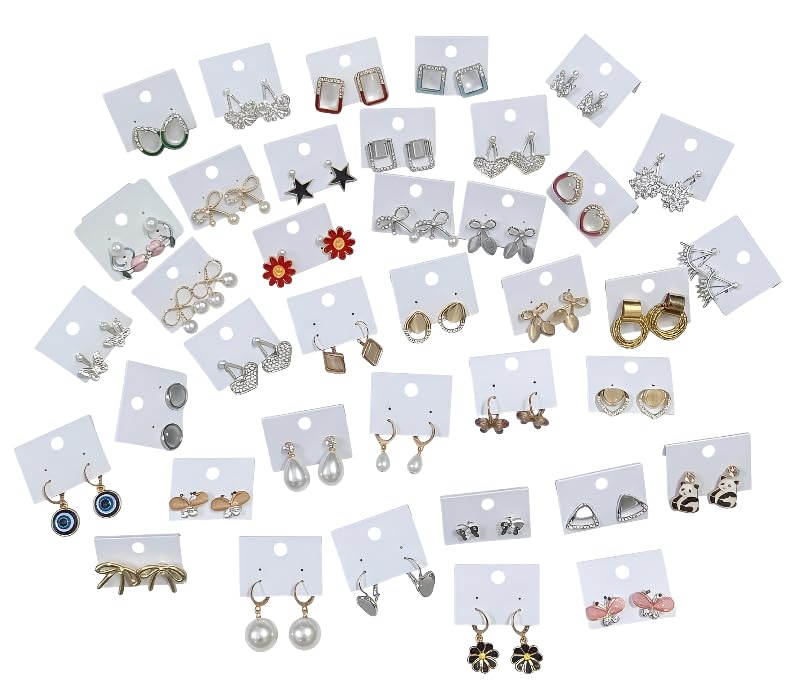 10Pairs Fashion Earring Combo Set for Women & Girls Mixed Style Drop & Dangle Earrings Faux Pearl & Crystal Ear Studs Modern Bowknot Ear Tops Hanging Hoop Earring Geometric Earring Studs Butterfly Floral Kaan ke Tops Gifts for Valentine’s Day & Birthday-image-18