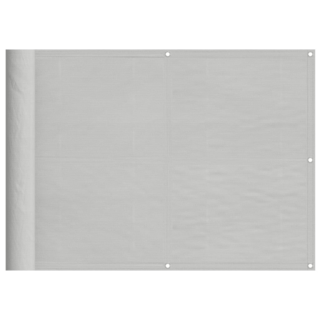 vidaXL Balkon Sichtschutz, Balkonbespannung mit Aluminium-Ösen, Balkonverkleidung Wasserfest, Balkonabdeckung Windschutz, Hellgrau 75x800cm 100% Polyester-Oxford
