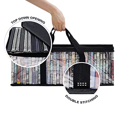 Handy Portable DVD/CD Storage Bags 2 Pack Holds 66 Total Movies or Video Games with Sturdy Carrying Handles Set (Set of 2) - Image 3
