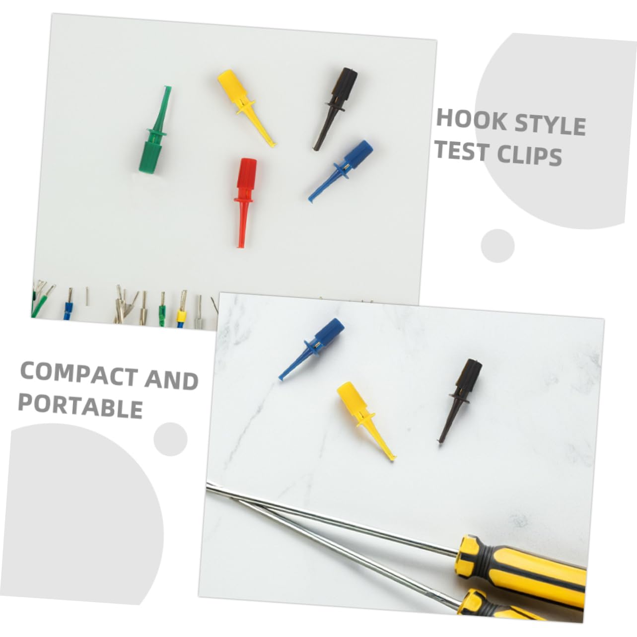 25pcs Multimeter Test Hook Clips Kit Sturdy Electronic Probes for Safe Testing Rounded Design for Sensitive Components for Circuit Work and Experimentation