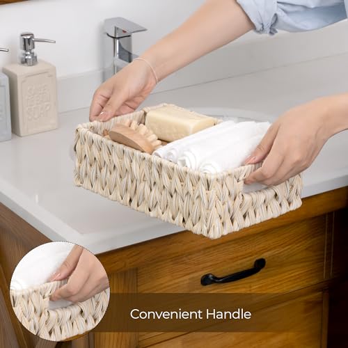 GRANNY SAYS Wicker Baskets for Organizing, Storage Basket for Shelves, Shelf Baskets with Handles, Waterproof Woven Basket for Living Room, Rectangular Baskets for Entryway, 2-Pack - Thumbnail 7