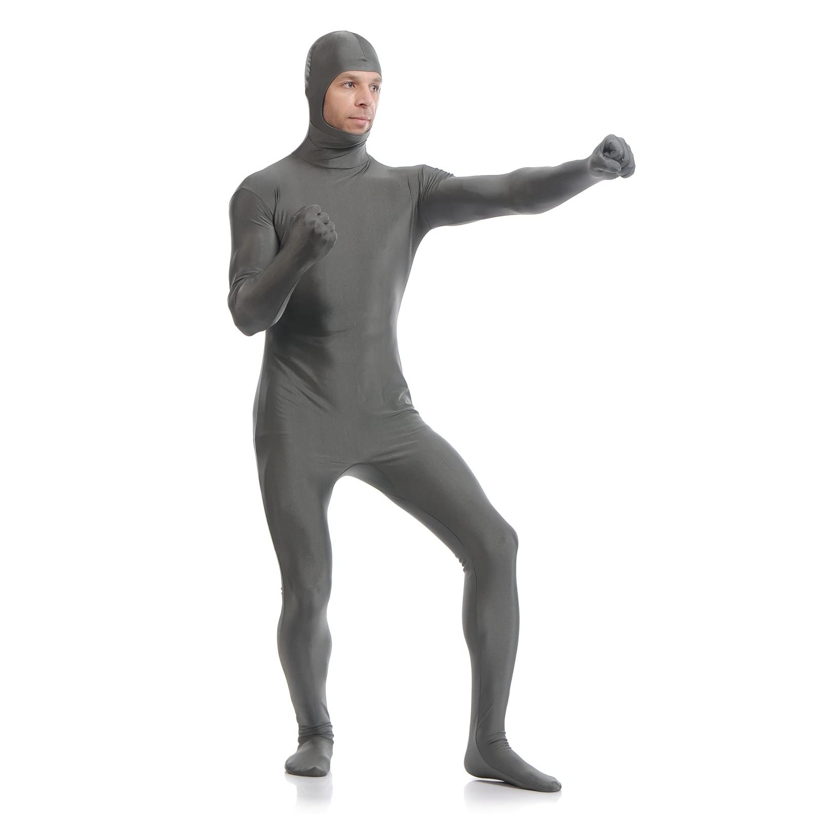 Disfraz De Cosplay Zentai Para Hombre - Traje De Cuerpo Completo Elástico Con Cara Abierta