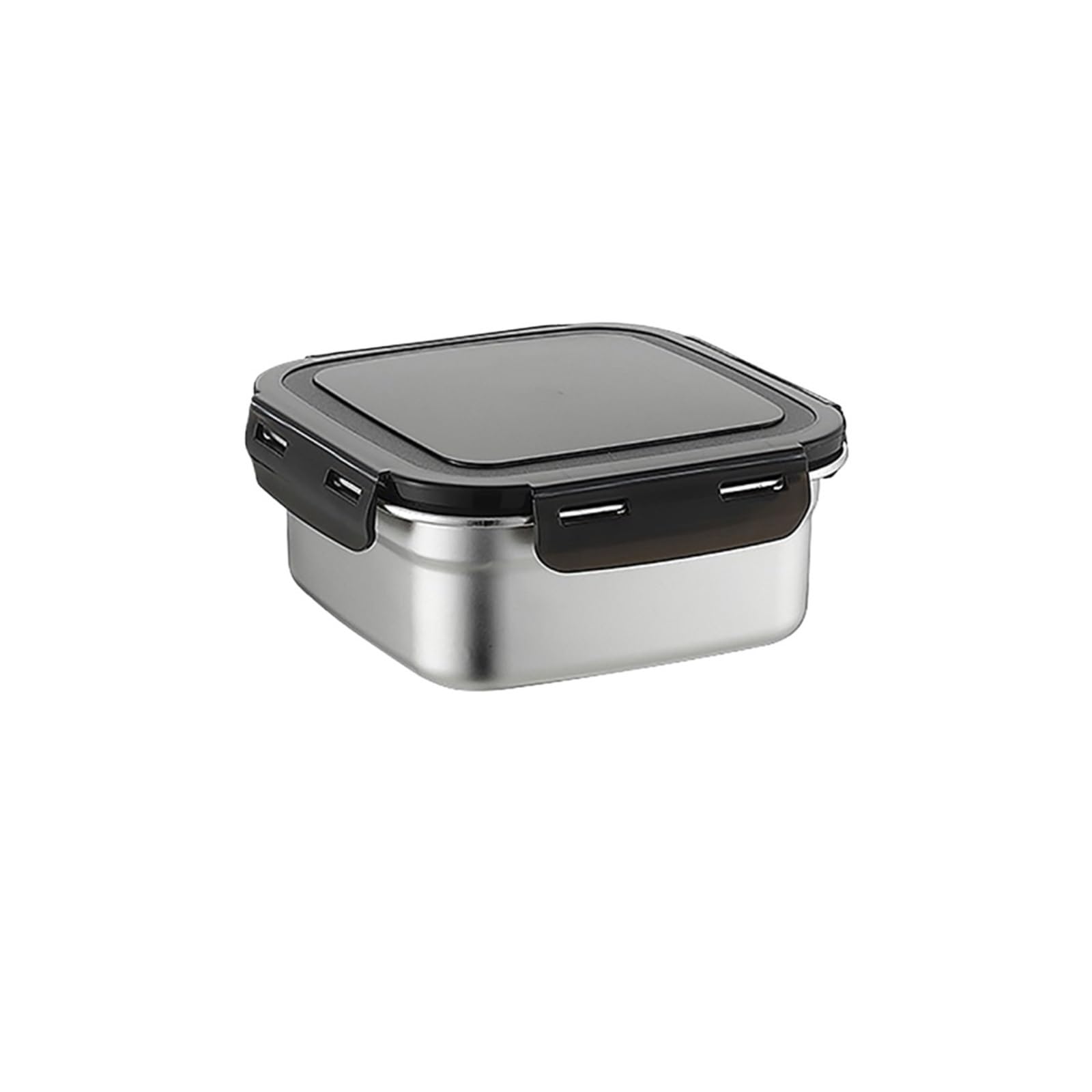 UBOHUZ 6PCS Stainless Steel Food Container Fresh Keeping Box Sealed Lid Crisper Lunch Meal Prep Storage Fridge Kitchen Set Round Square Bowl Container Sets(Square 400ml)
