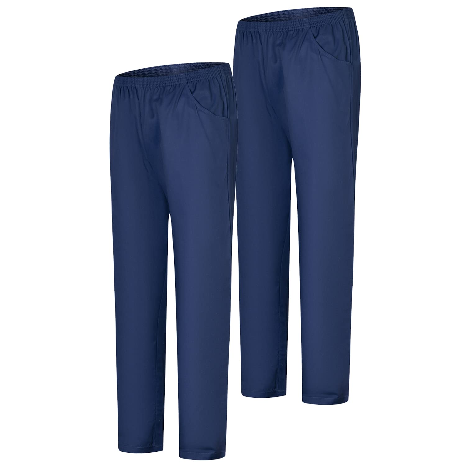 MISEMIYA - Confezione 2 Pz - Pantaloni Sanitari Unisex - Divise MEDICHE Divise SANITARIE Pantaloni da Lavoro - RIF. 8312 * 2 pz - Small, Blu Navy 21