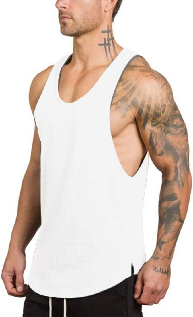 Men's Gym Bodybuilding Stringer Tank Top Workout Muscle Cut Shirt Fitness Sleeveless Vest