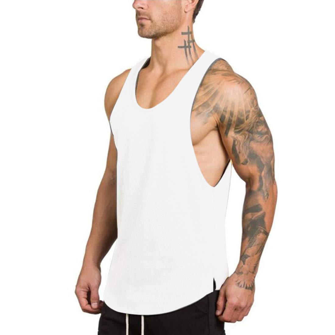 Men's Gym Bodybuilding Stringer Tank Top Workout Muscle Cut Shirt Fitness Sleeveless Vest