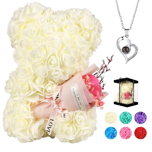 K KYMAKE Rose Bear Valentines Gifts for Women Rose Bear