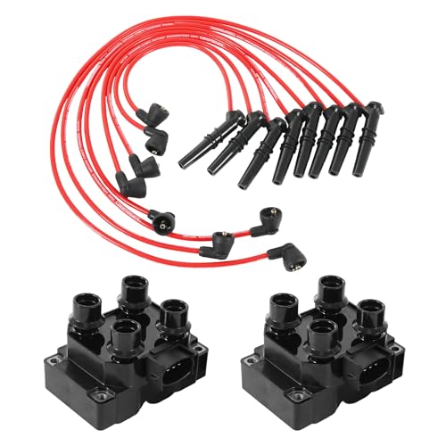 Ignition Coil 2pcs 8MM Spark Plug Wire Set 8 Pcs