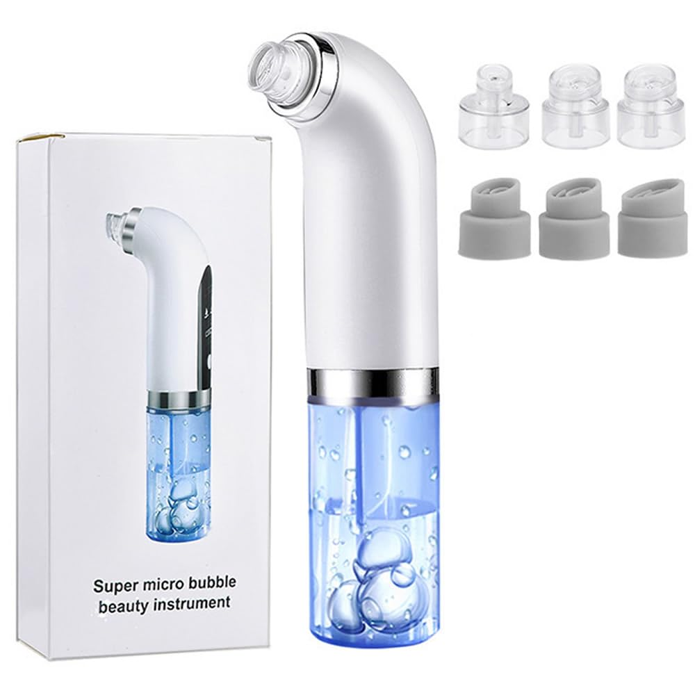 Pore Vacuum Blackhead Remover Kit, 6 Suction Heads &amp; Extractor Tools, 3 Adjustable Suction Levels, Facial Pore Cleansing for Women Men